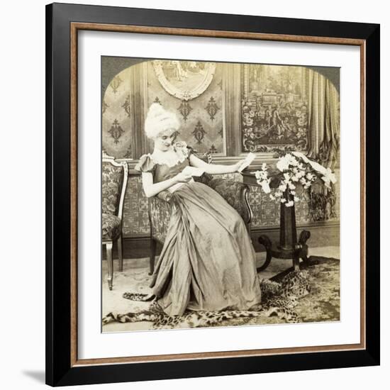 The Colonial Maiden's Dilemma, Two Proposals, Which Will Be Accepted-Underwood & Underwood-Framed Photographic Print