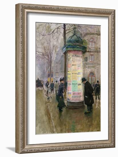 The Colonne Morris, circa 1885-Jean Béraud-Framed Giclee Print