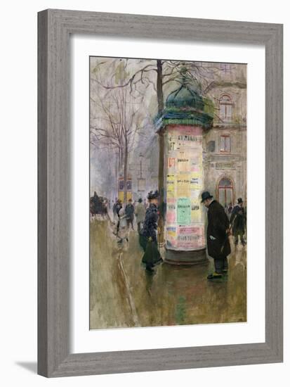 The Colonne Morris, circa 1885-Jean Béraud-Framed Giclee Print