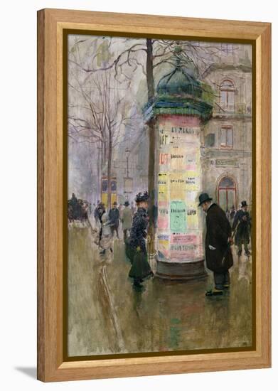 The Colonne Morris, circa 1885-Jean Béraud-Framed Premier Image Canvas