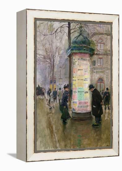 The Colonne Morris, circa 1885-Jean Béraud-Framed Premier Image Canvas