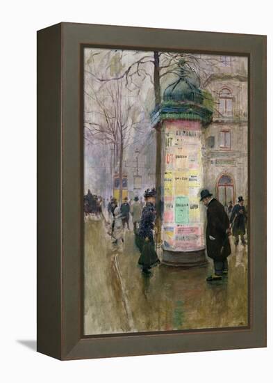 The Colonne Morris, circa 1885-Jean Béraud-Framed Premier Image Canvas