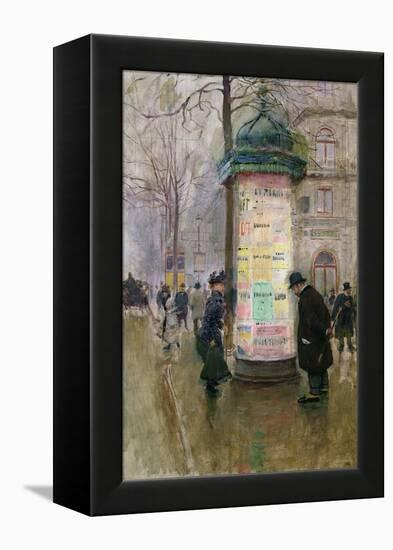 The Colonne Morris, circa 1885-Jean Béraud-Framed Premier Image Canvas