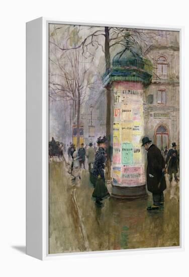 The Colonne Morris, circa 1885-Jean Béraud-Framed Premier Image Canvas