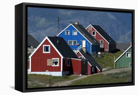 The Colorful Cottages of the Town Narsaq, Greenland-David Noyes-Framed Premier Image Canvas