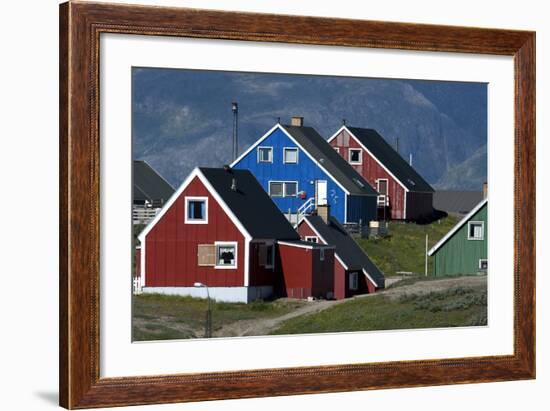 The Colorful Cottages of the Town Narsaq, Greenland-David Noyes-Framed Photographic Print