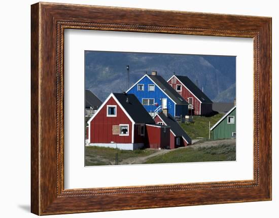 The Colorful Cottages of the Town Narsaq, Greenland-David Noyes-Framed Photographic Print