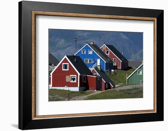 The Colorful Cottages of the Town Narsaq, Greenland-David Noyes-Framed Photographic Print