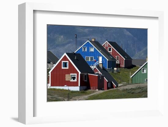 The Colorful Cottages of the Town Narsaq, Greenland-David Noyes-Framed Photographic Print