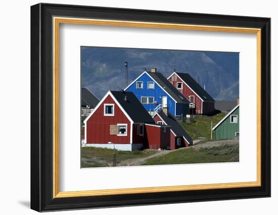 The Colorful Cottages of the Town Narsaq, Greenland-David Noyes-Framed Photographic Print