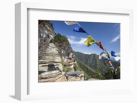 The Colorful Tibetan Prayer Flags Invite the Faithful to Visit the Taktsang Monastery, Paro, Bhutan-Roberto Moiola-Framed Photographic Print