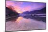 The colors of sunset are reflected in the Adda River, Valtellina, Lombardy, Italy, Europe-Francesco Bergamaschi-Mounted Photographic Print