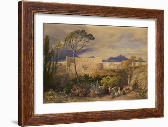 The Colosseum and Alban Mount (W/C and Gouache over Pencil, Chalk and Ink)-Samuel Palmer-Framed Giclee Print