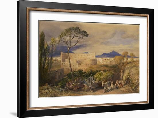 The Colosseum and Alban Mount (W/C and Gouache over Pencil, Chalk and Ink)-Samuel Palmer-Framed Giclee Print