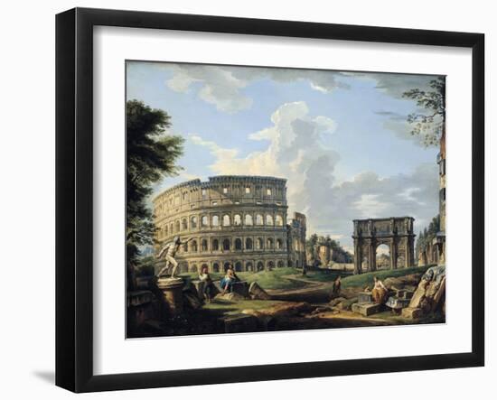 The Colosseum and the Arch of Constantine-Giovanni Paolo Pannini-Framed Giclee Print