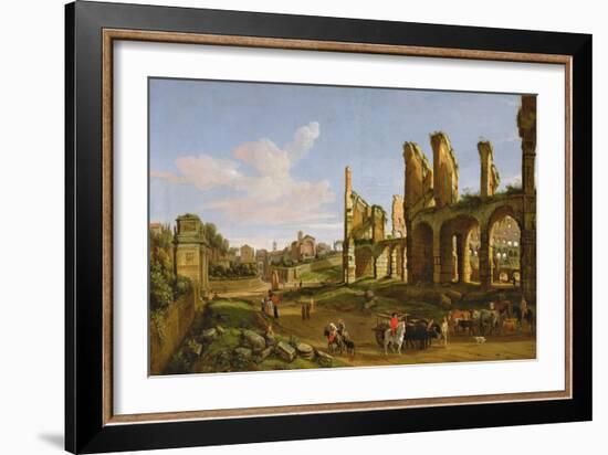 The Colosseum and the Roman Forum, 1711-Gaspar van Wittel-Framed Giclee Print