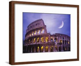 The Colosseum at Night, Rome, Italy-Terry Why-Framed Photographic Print
