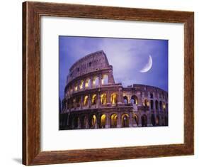 The Colosseum at Night, Rome, Italy-Terry Why-Framed Photographic Print
