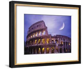 The Colosseum at Night, Rome, Italy-Terry Why-Framed Photographic Print