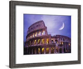 The Colosseum at Night, Rome, Italy-Terry Why-Framed Photographic Print