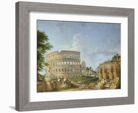 The Colosseum, Rome-Giovanni Paolo Pannini-Framed Giclee Print