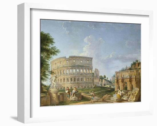 The Colosseum, Rome-Giovanni Paolo Pannini-Framed Giclee Print