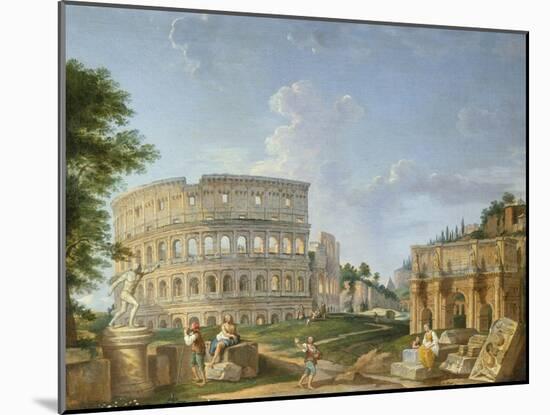 The Colosseum, Rome-Giovanni Paolo Pannini-Mounted Giclee Print