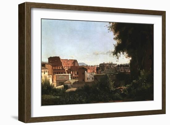 The Colosseum: View from the Farnese Gardens, Rome, 1826-Jean-Baptiste-Camille Corot-Framed Giclee Print