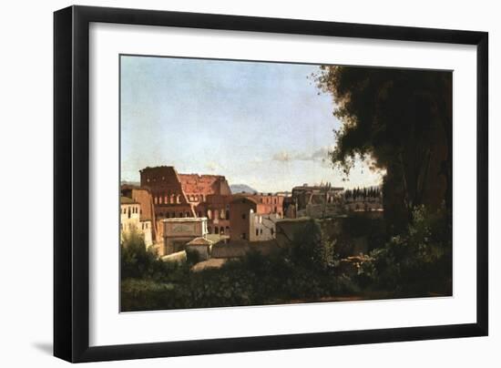 The Colosseum: View from the Farnese Gardens, Rome, 1826-Jean-Baptiste-Camille Corot-Framed Giclee Print