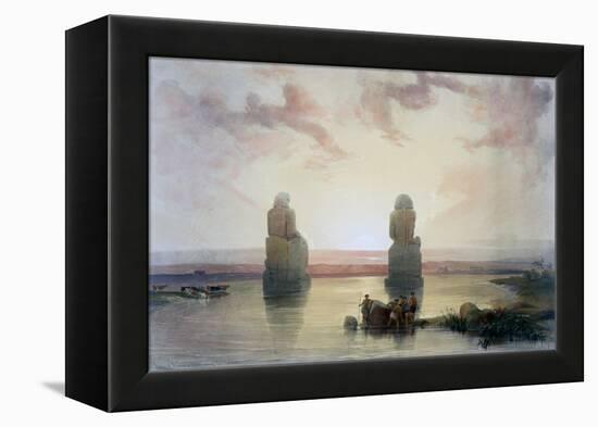 The Colossi of Memnon, at Thebes, During the Inundation, 19th Century-David Roberts-Framed Premier Image Canvas