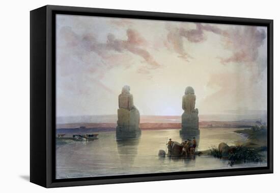 The Colossi of Memnon, at Thebes, During the Inundation, 19th Century-David Roberts-Framed Premier Image Canvas