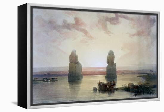 The Colossi of Memnon, at Thebes, During the Inundation, 19th Century-David Roberts-Framed Premier Image Canvas