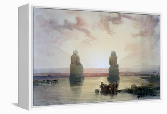 The Colossi of Memnon, at Thebes, During the Inundation, 19th Century-David Roberts-Framed Premier Image Canvas