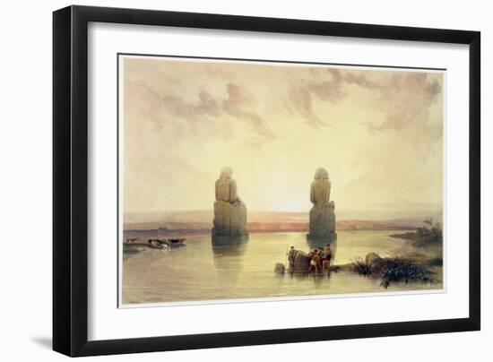 'The Colossi of Memnon, at Thebes, during the Inundation', Egypt, c1845-David Roberts-Framed Giclee Print