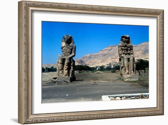 The Colossi of Memnon, Near the Valley of the Kings, Egypt, 14th Century Bc-null-Framed Photographic Print