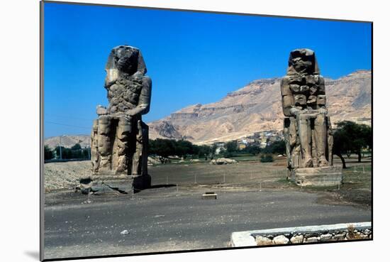 The Colossi of Memnon, Near the Valley of the Kings, Egypt, 14th Century Bc-null-Mounted Photographic Print