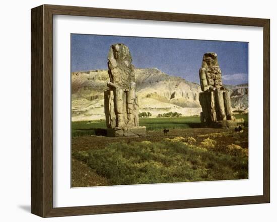 The Colossi of Memnon, near Thebes, Egypt-English Photographer-Framed Giclee Print