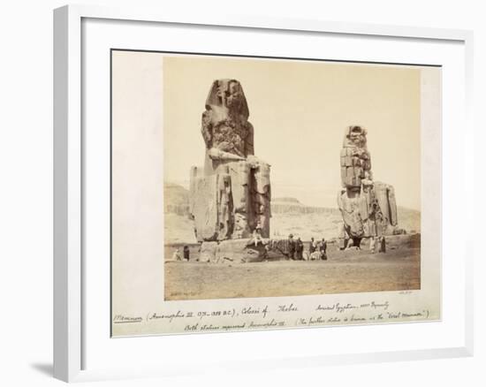 The Colossi of Memnon, Statues of Amenhotep III, XVIII Dynasty, c.1375-1358 BC-Francis Bedford-Framed Photographic Print