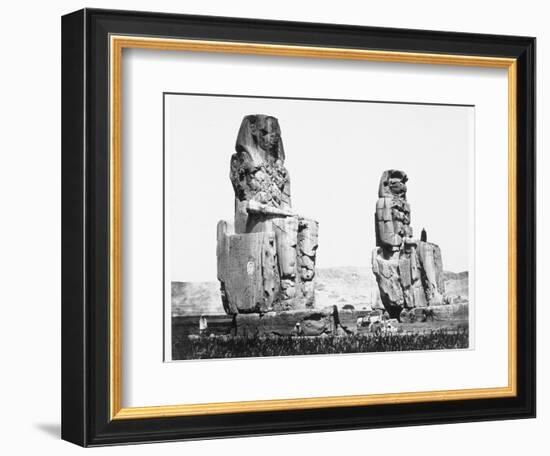 The Colossi of Memnon, Thebes, Egypt, 1860-Francis Frith-Framed Photographic Print