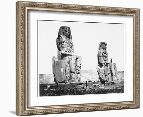 The Colossi of Memnon, Thebes, Egypt, 1860-Francis Frith-Framed Photographic Print