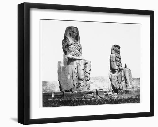 The Colossi of Memnon, Thebes, Egypt, 1860-Francis Frith-Framed Photographic Print