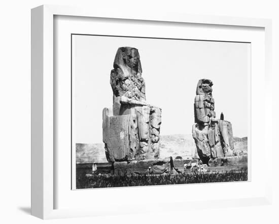 The Colossi of Memnon, Thebes, Egypt, 1860-Francis Frith-Framed Photographic Print