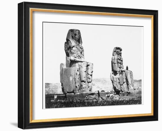 The Colossi of Memnon, Thebes, Egypt, 1860-Francis Frith-Framed Photographic Print