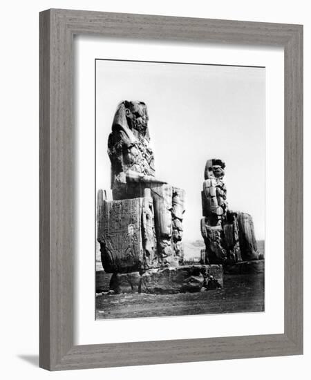 The Colossi of Memnon, Thebes, Nubia, Egypt, 1878-Felix Bonfils-Framed Giclee Print