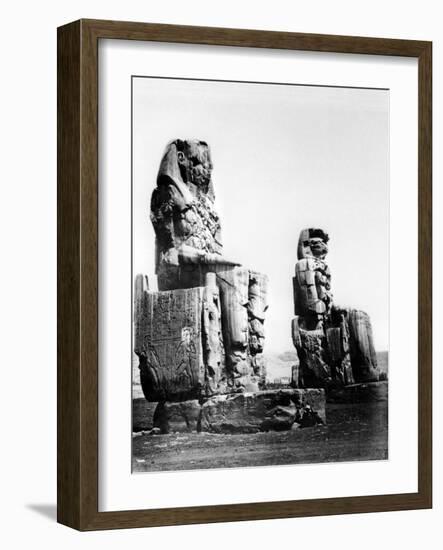 The Colossi of Memnon, Thebes, Nubia, Egypt, 1878-Felix Bonfils-Framed Giclee Print