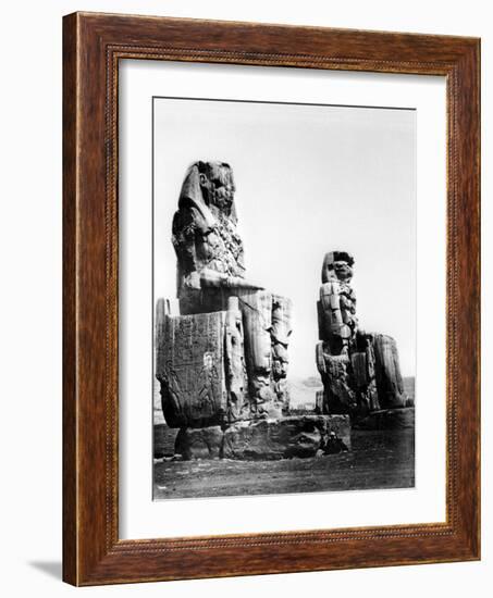 The Colossi of Memnon, Thebes, Nubia, Egypt, 1878-Felix Bonfils-Framed Giclee Print