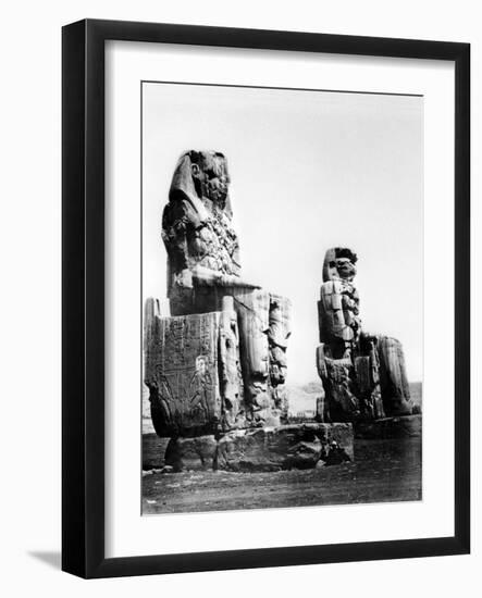 The Colossi of Memnon, Thebes, Nubia, Egypt, 1878-Felix Bonfils-Framed Giclee Print