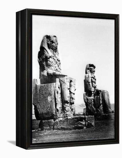 The Colossi of Memnon, Thebes, Nubia, Egypt, 1878-Felix Bonfils-Framed Premier Image Canvas