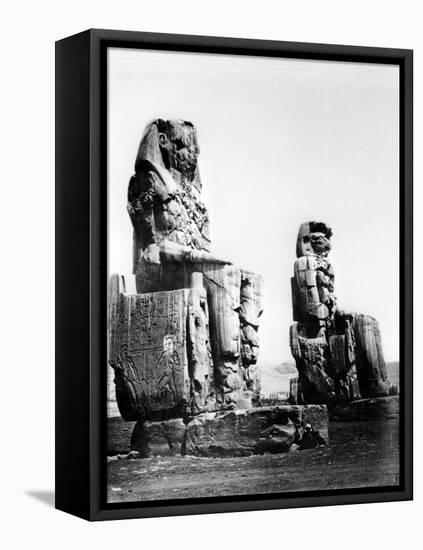 The Colossi of Memnon, Thebes, Nubia, Egypt, 1878-Felix Bonfils-Framed Premier Image Canvas