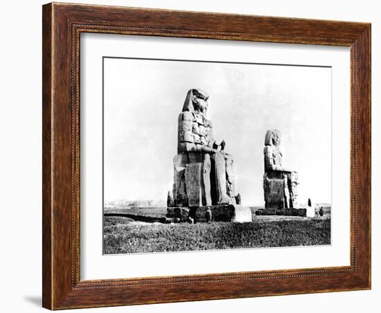 The Colossi of Memnon, Thebes, Nubia, Egypt, 1887-Henri Bechard-Framed Giclee Print